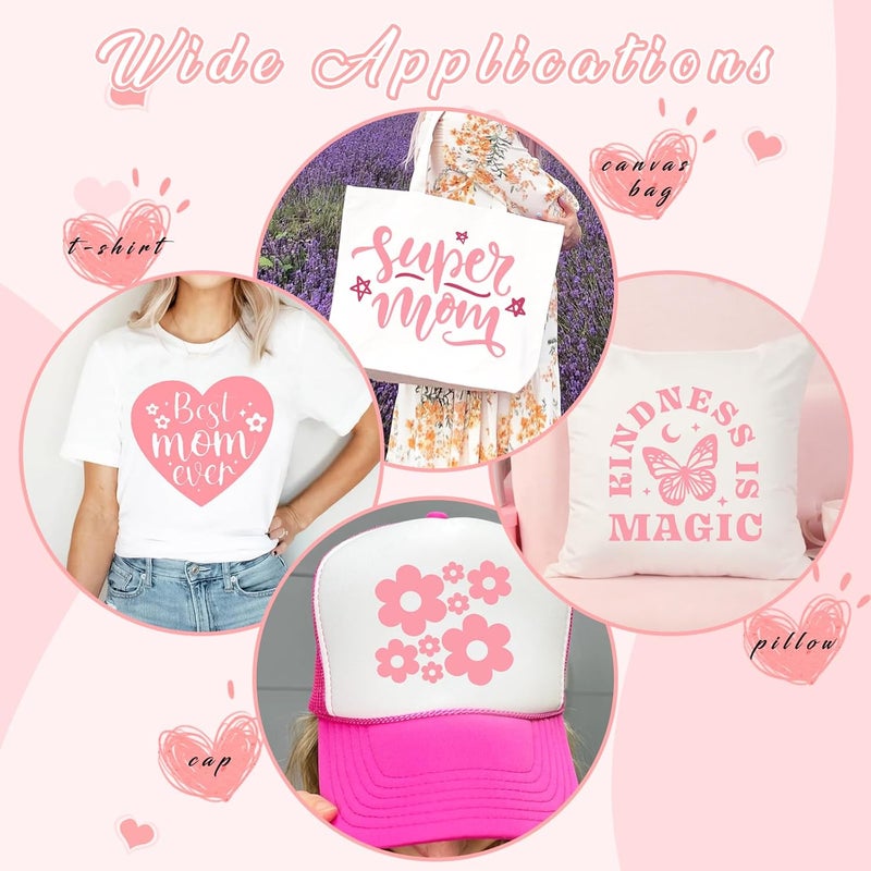 Tintnut Pink Iron on Vinyl -6 Sheets 12" x 10" Peach Pink Heat Transfer Vinyl for Fabrics HTV Vinyl Compatible with Cricut and Silhoutte Cameo - Image 5